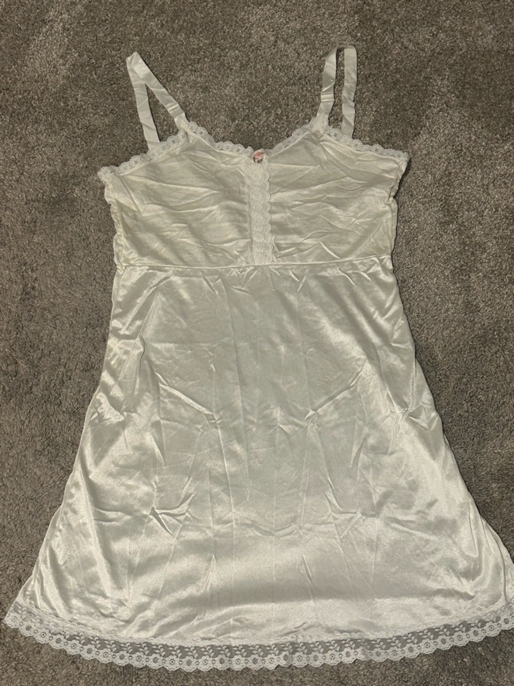 Vintage Girl’s/Women’s Her Majesty Ivory Lace-Trim Slip